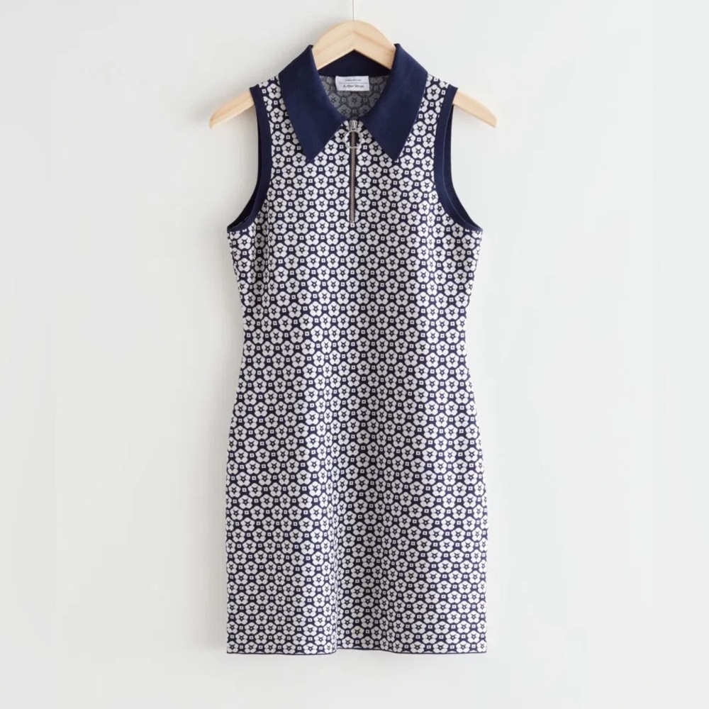 & Other Stories Floral Jacquard Mini Dress